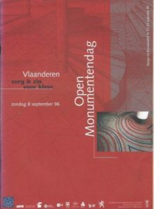 Cover of Open Monumentendag Vlaanderen 1996: zorg & zin voor kleur book