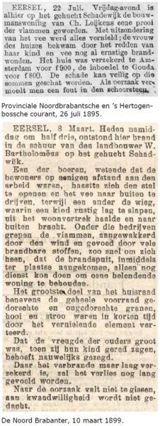 Provinciale Noordbrabantsche en ’s Hertogen¬bossche courant, 26 juli 1895 en De Noord Brabanter, 10 maart 1899.