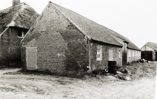 Schuur links naast Schadewijk 8 in 1981. Foto Wies van Leeuwen, collectie BHIC, nr. PNB001016282.